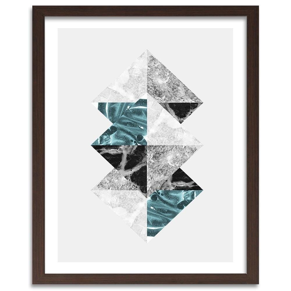 Glezna brūnā rāmī - Abstract Squares Home Trends DECO