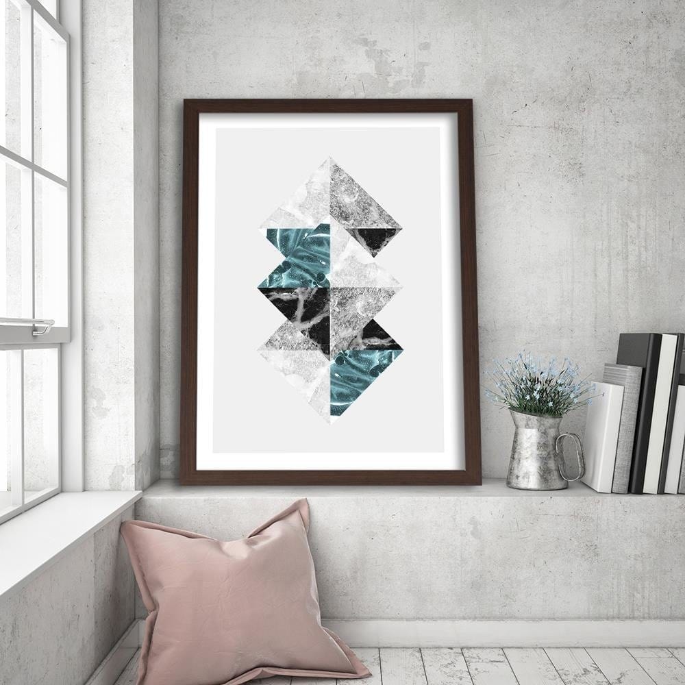 Glezna brūnā rāmī - Abstract Squares Home Trends DECO