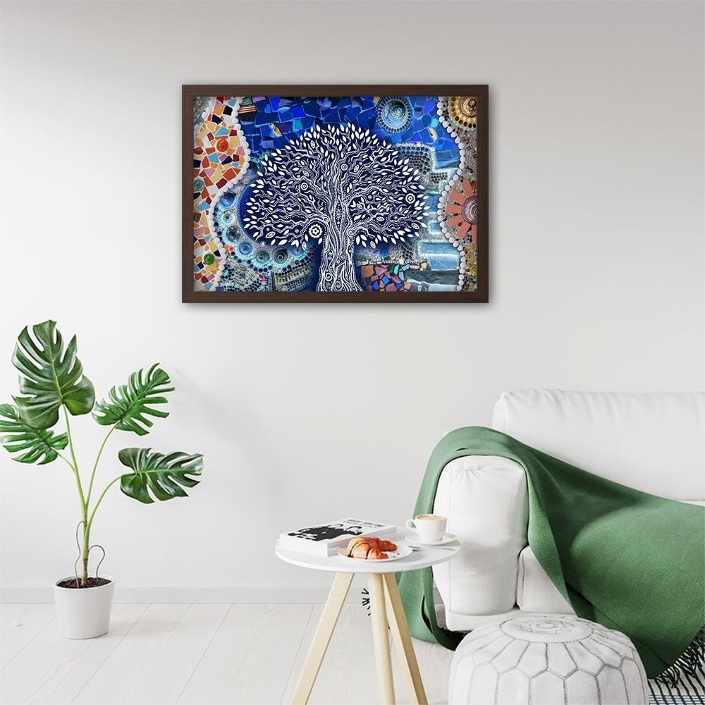 Glezna brūnā rāmī - Abstract Tree Home Trends DECO