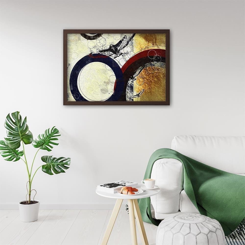 Glezna brūnā rāmī - Abstraction Circles Home Trends DECO