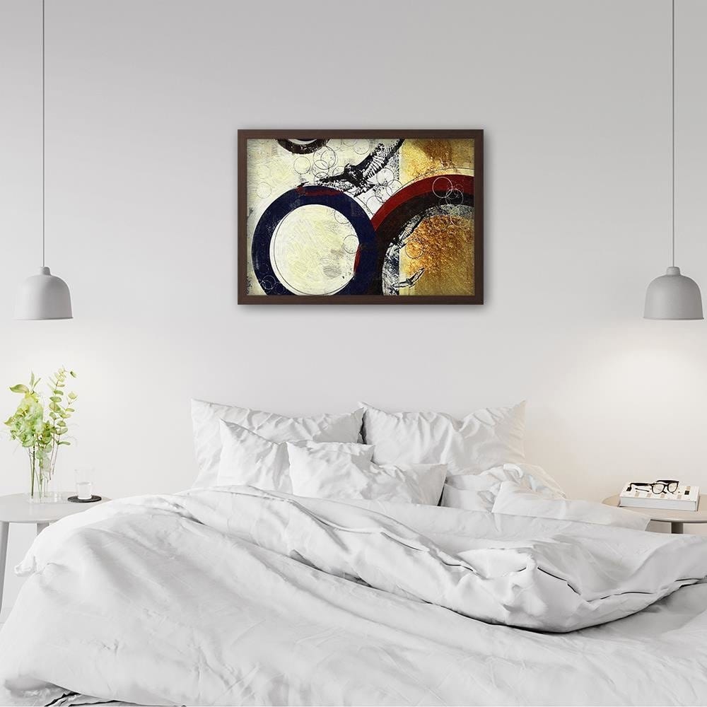 Glezna brūnā rāmī - Abstraction Circles Home Trends DECO