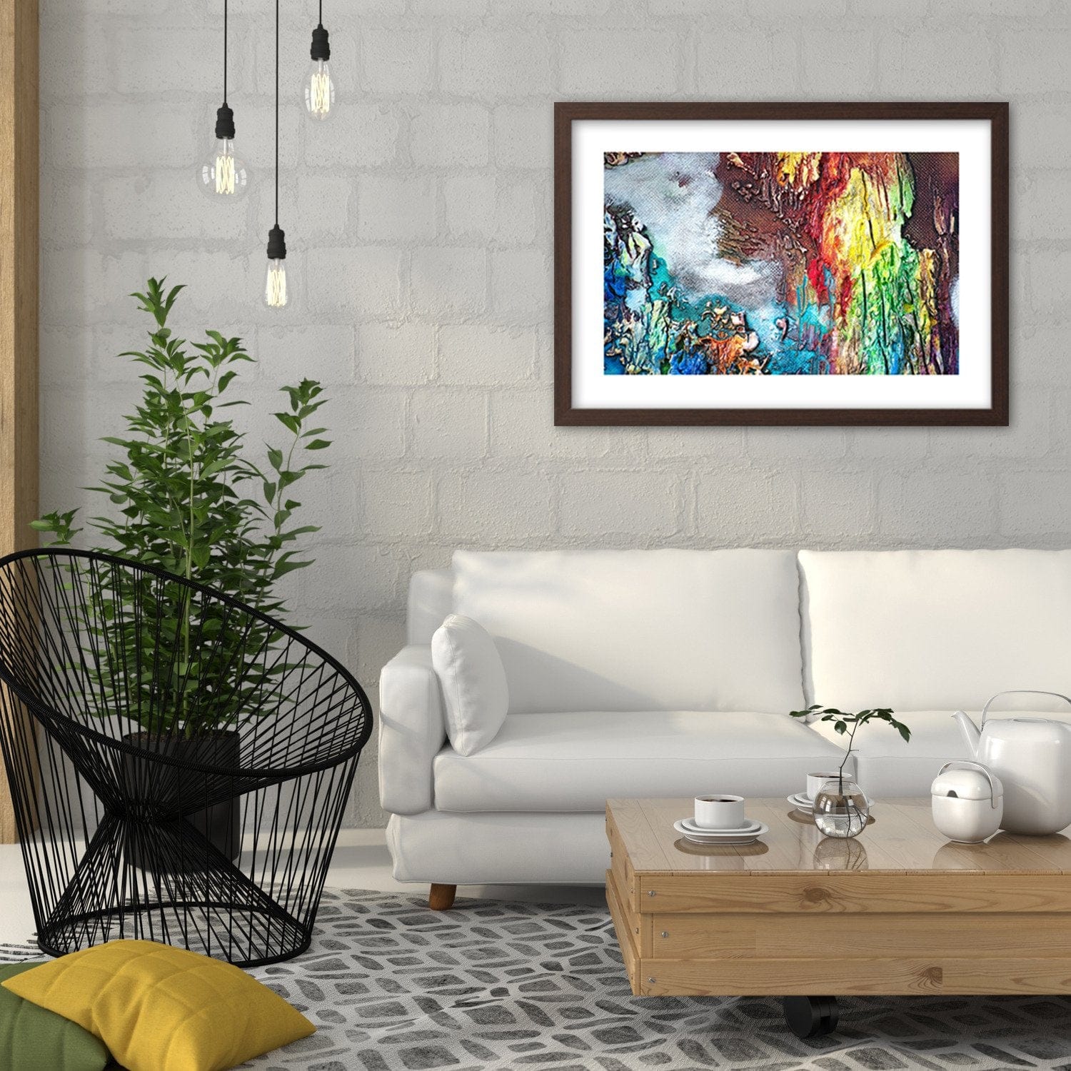 Glezna brūnā rāmī - Abstraction In Color  Home Trends DECO