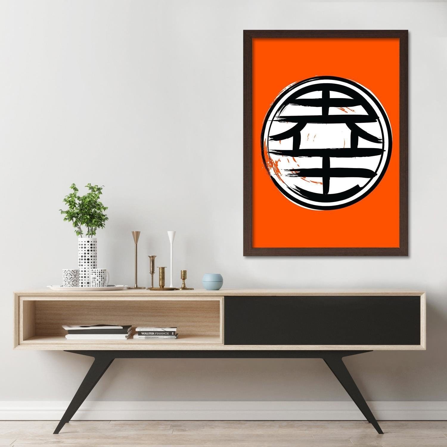 Glezna brūnā rāmī - Abstraction Orange Home Trends DECO