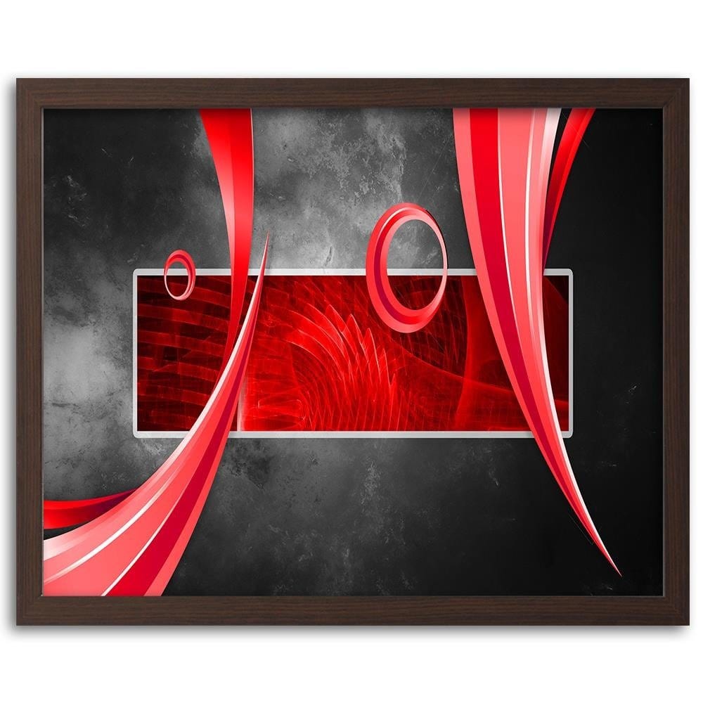 Glezna brūnā rāmī - Abstraction Shapes Home Trends DECO