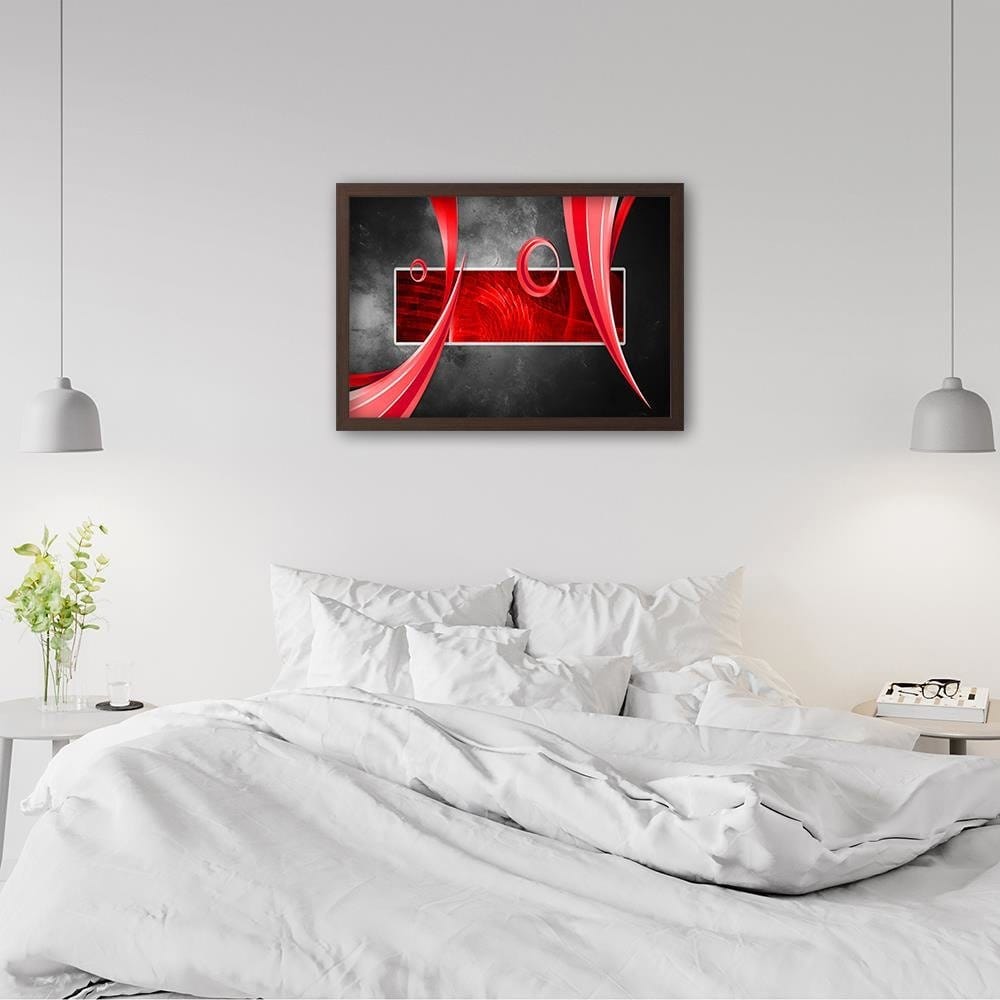 Glezna brūnā rāmī - Abstraction Shapes Home Trends DECO