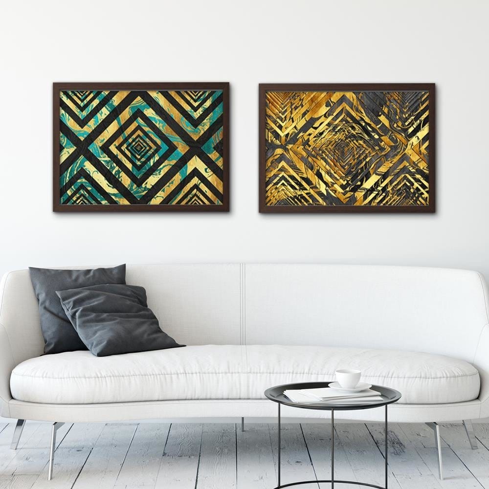 Glezna brūnā rāmī - Abstraction With A Black Pattern Home Trends DECO