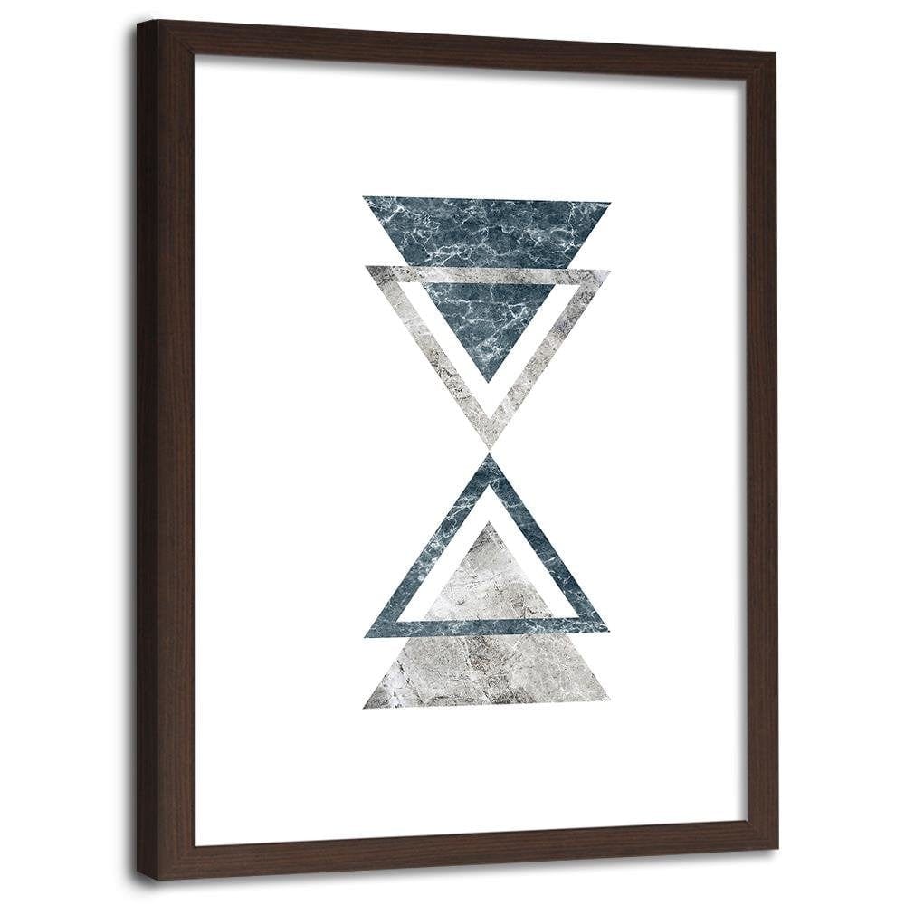 Glezna brūnā rāmī - Abstraction With Marble Triangles Home Trends DECO