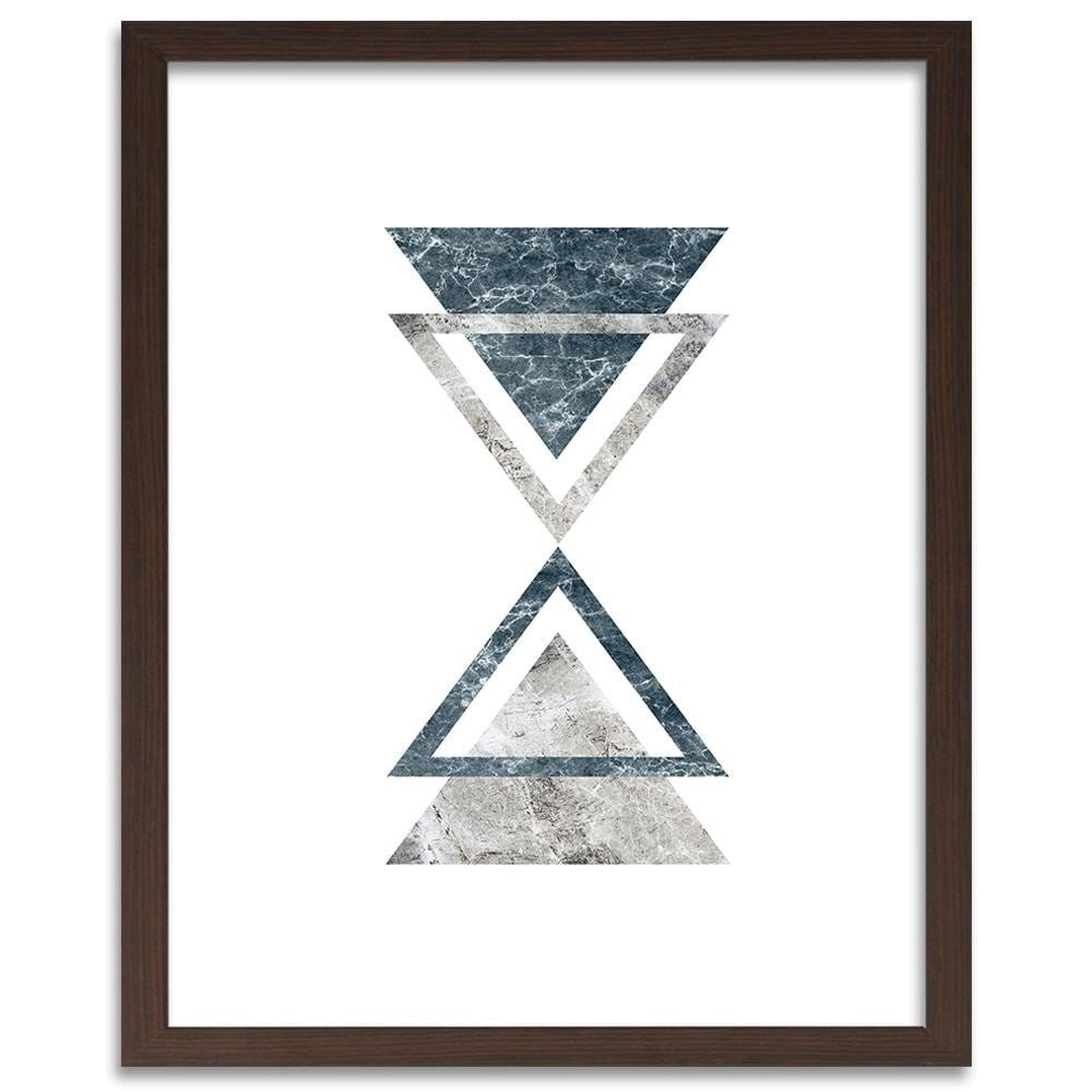 Glezna brūnā rāmī - Abstraction With Marble Triangles Home Trends DECO