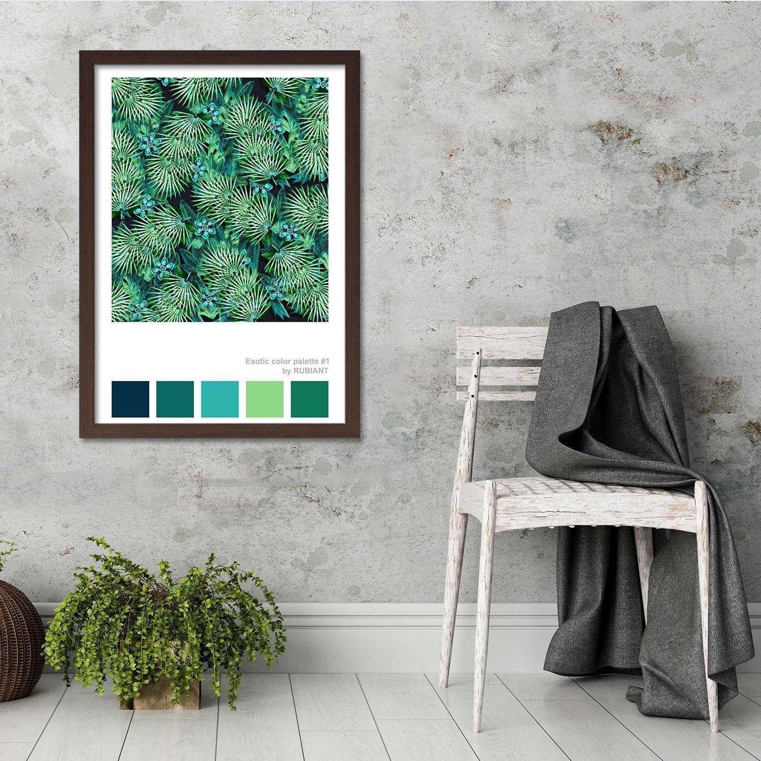 Glezna brūnā rāmī - Acapulco Green Home Trends DECO