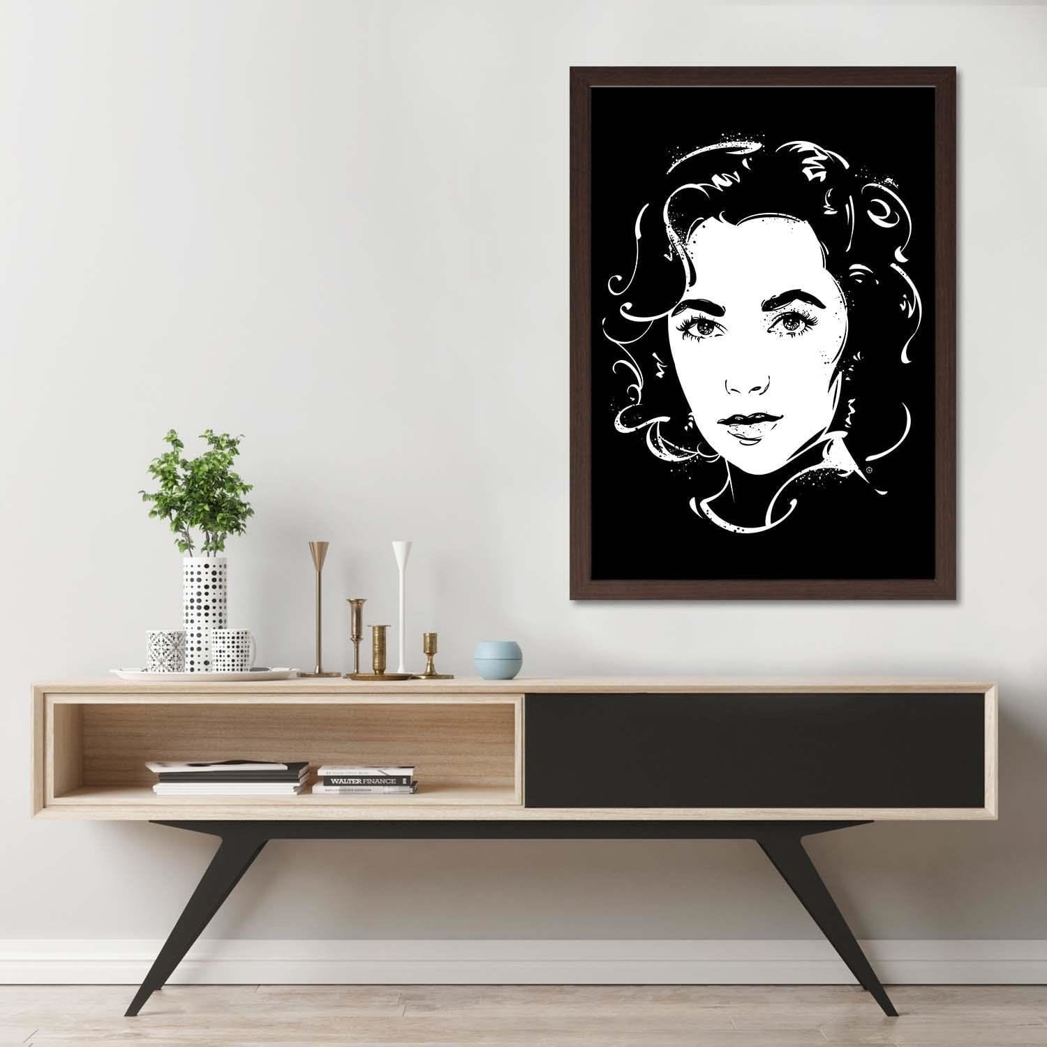 Glezna brūnā rāmī - Actress Image Black And White Home Trends DECO