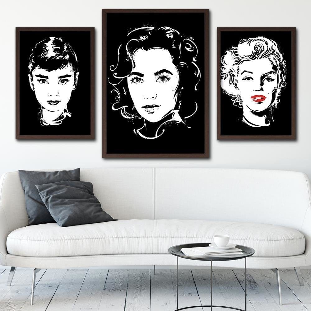 Glezna brūnā rāmī - Actress Image Black And White Home Trends DECO