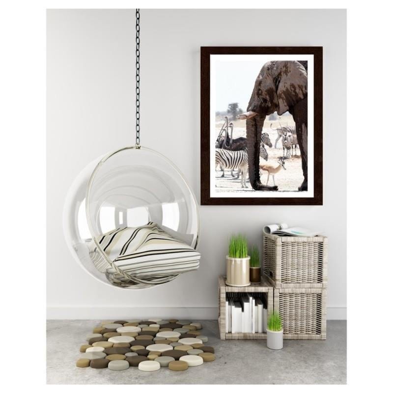 Glezna brūnā rāmī - African elephant Home Trends DECO