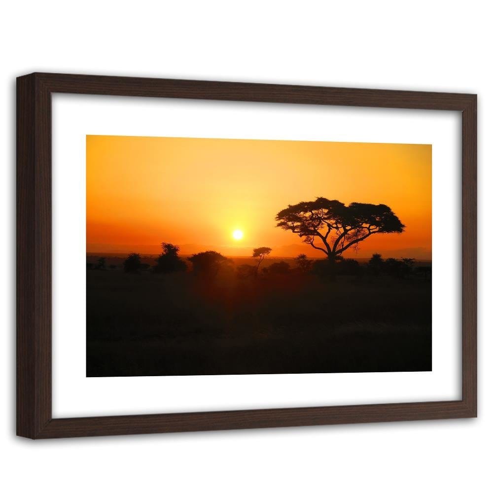 Glezna brūnā rāmī - African Sunset Home Trends DECO