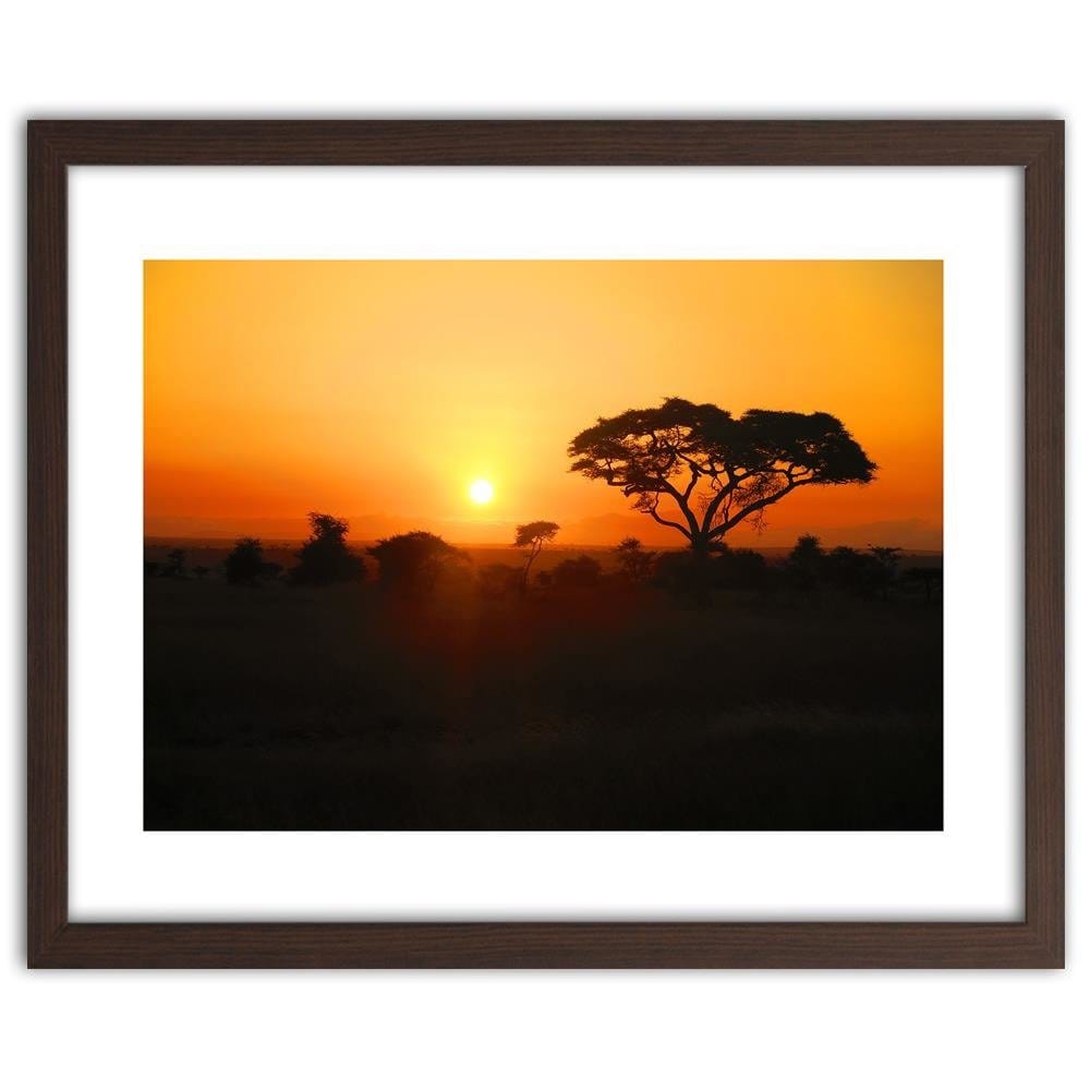 Glezna brūnā rāmī - African Sunset Home Trends DECO