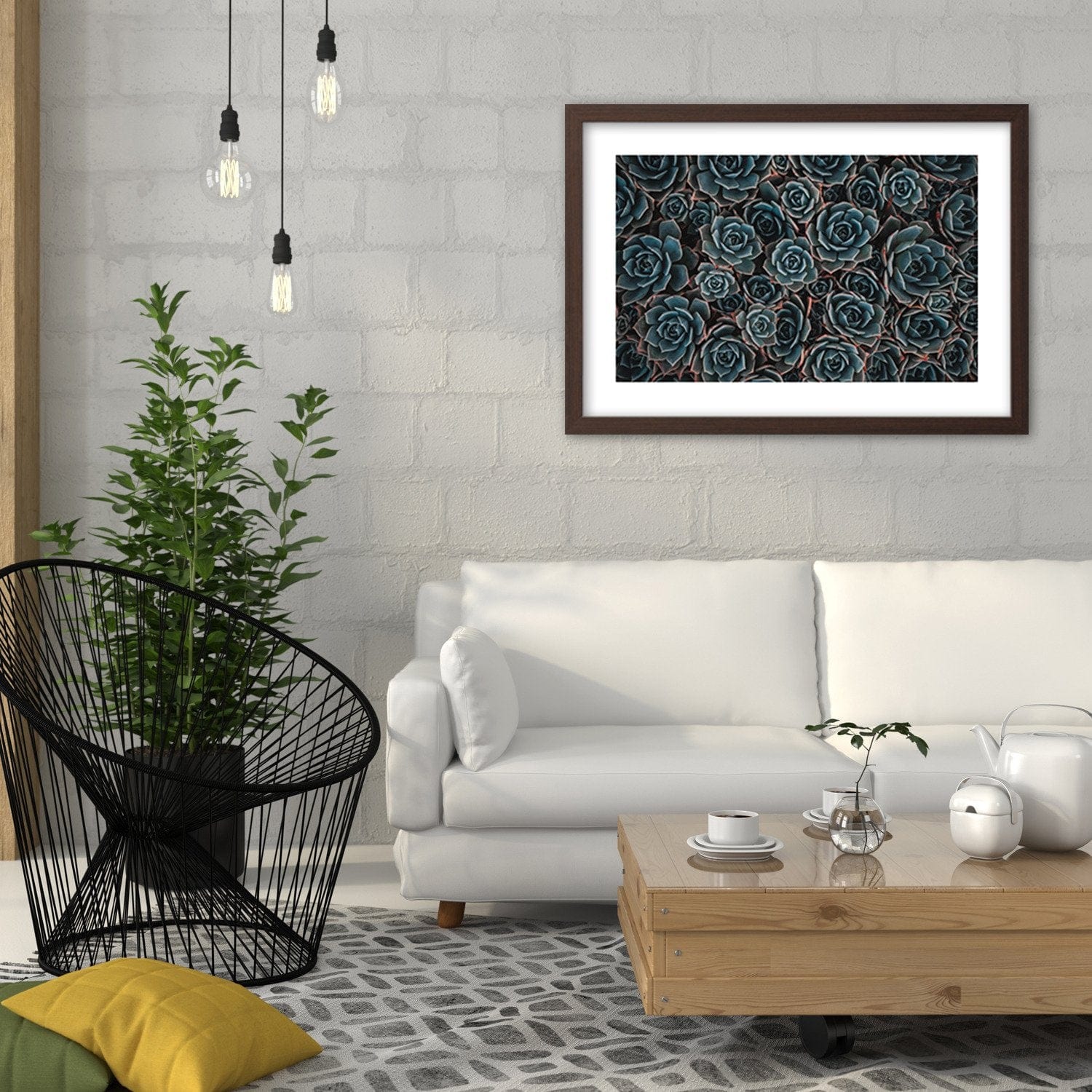 Glezna brūnā rāmī - Agave Mexican Home Trends DECO