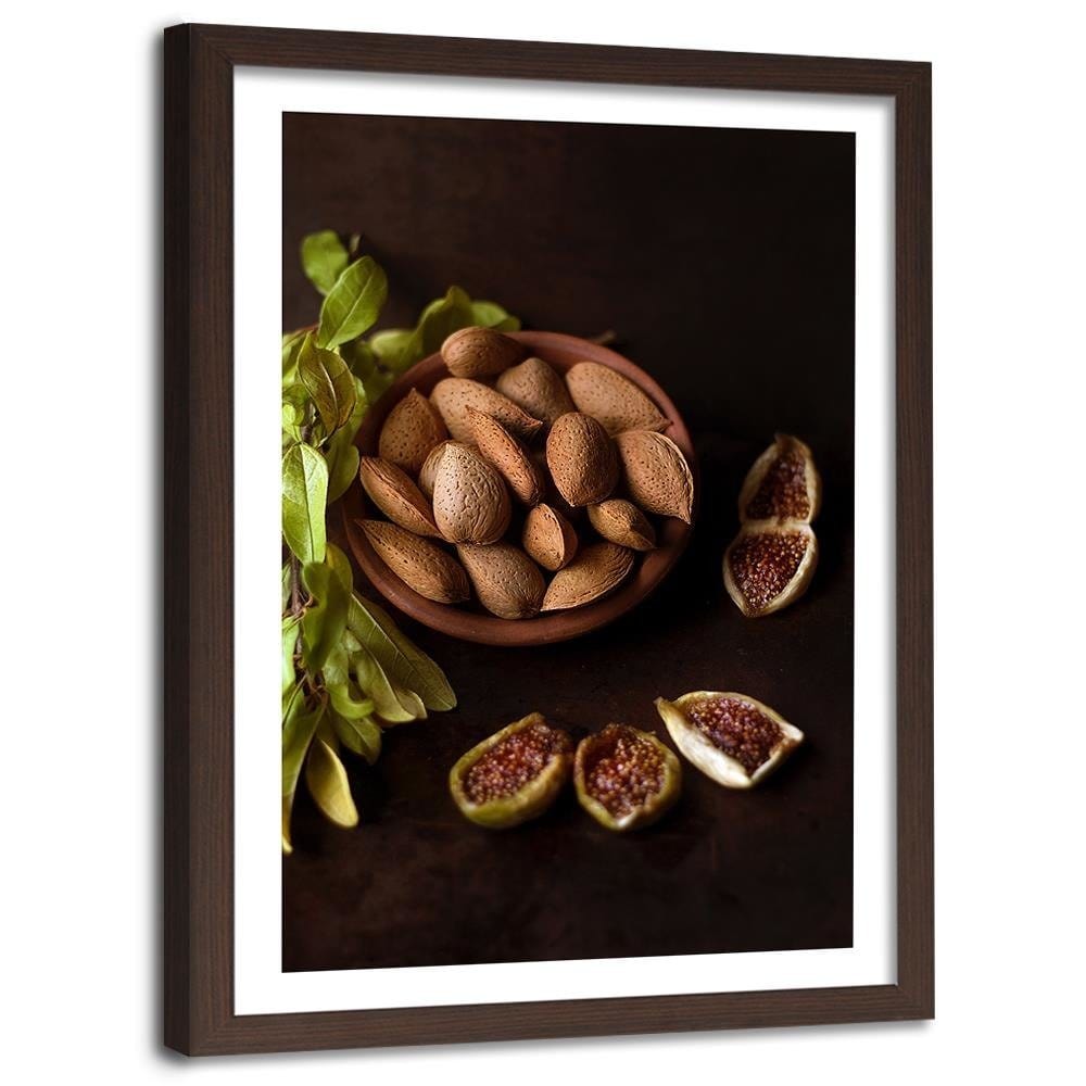 Glezna brūnā rāmī - Almonds In The Shell Home Trends DECO
