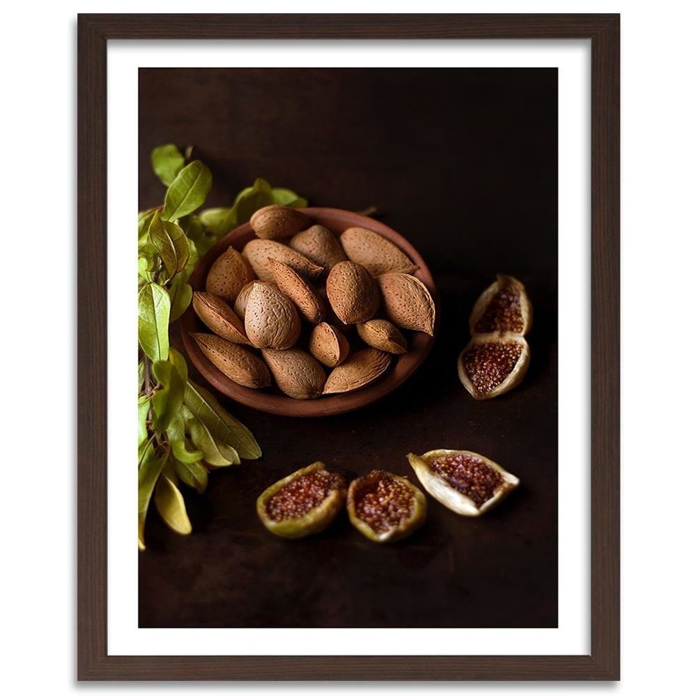 Glezna brūnā rāmī - Almonds In The Shell Home Trends DECO
