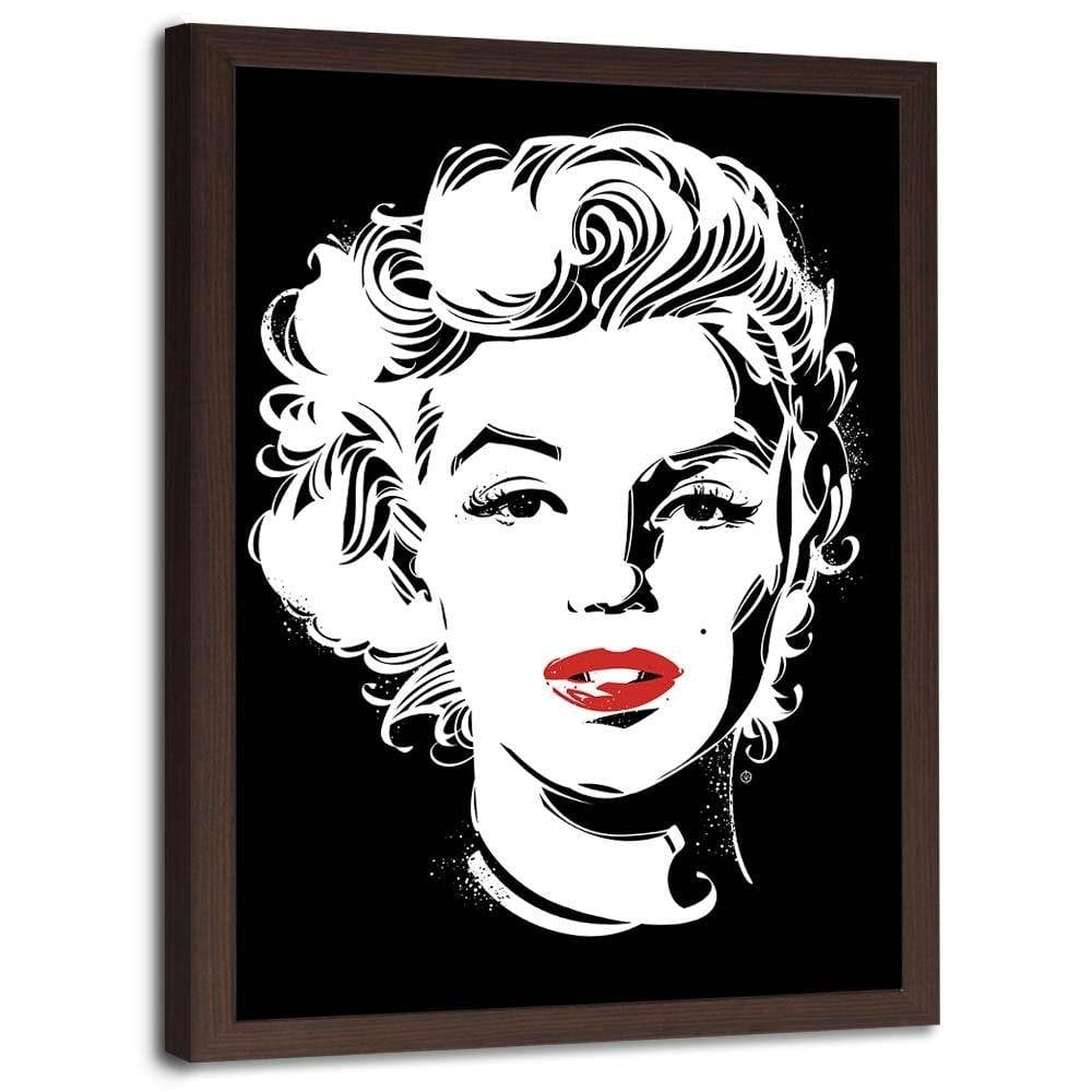 Glezna brūnā rāmī - American Actress Black And White Home Trends DECO