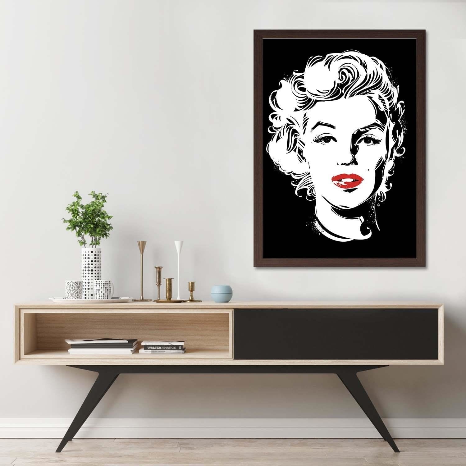 Glezna brūnā rāmī - American Actress Black And White Home Trends DECO