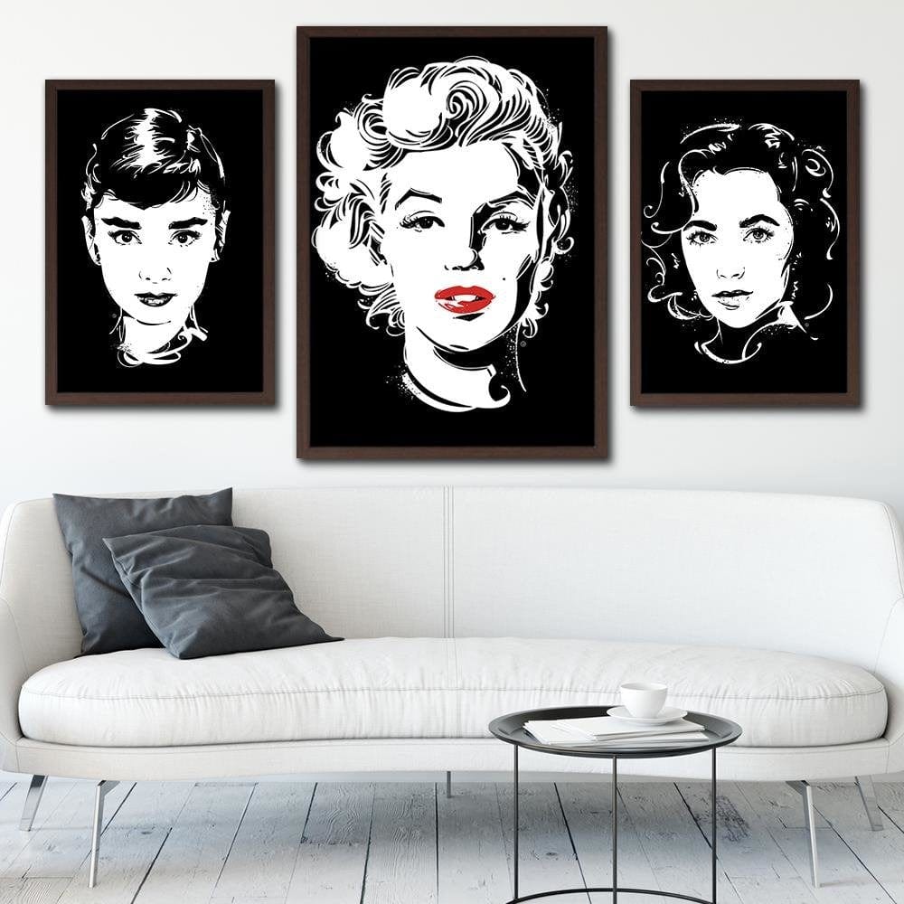 Glezna brūnā rāmī - American Actress Black And White Home Trends DECO