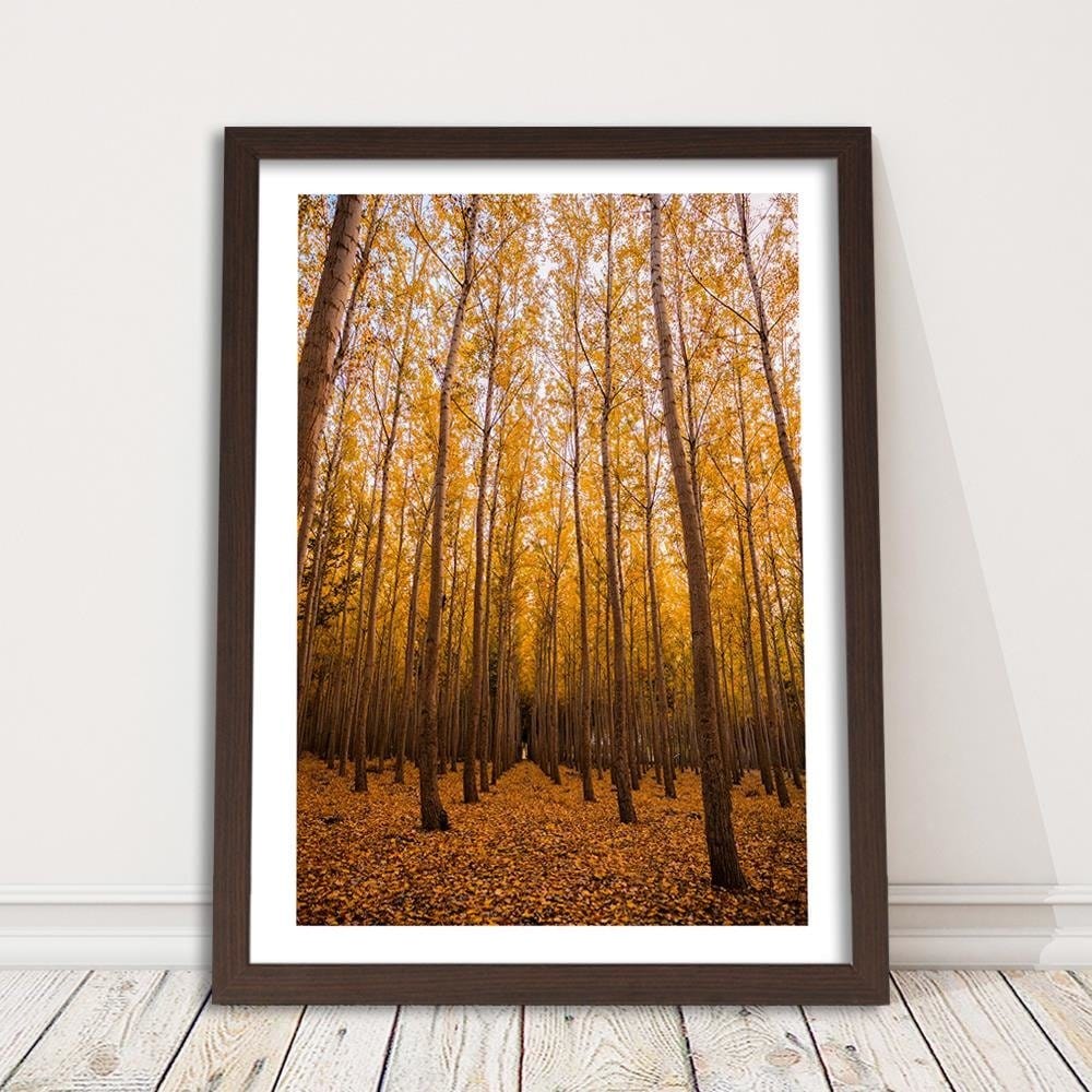 Glezna brūnā rāmī - And Birch Leaves Home Trends DECO