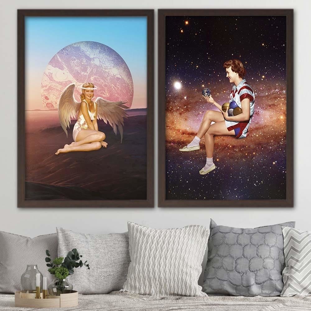 Glezna brūnā rāmī - Angel Women Home Trends DECO