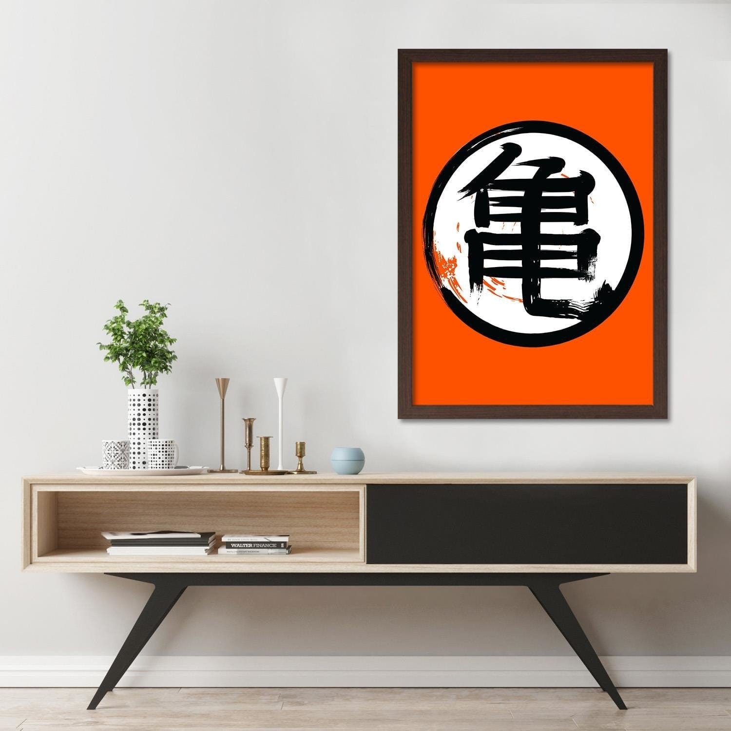 Glezna brūnā rāmī - Anime Morife Orange Home Trends DECO