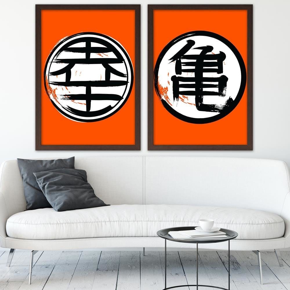 Glezna brūnā rāmī - Anime Morife Orange Home Trends DECO