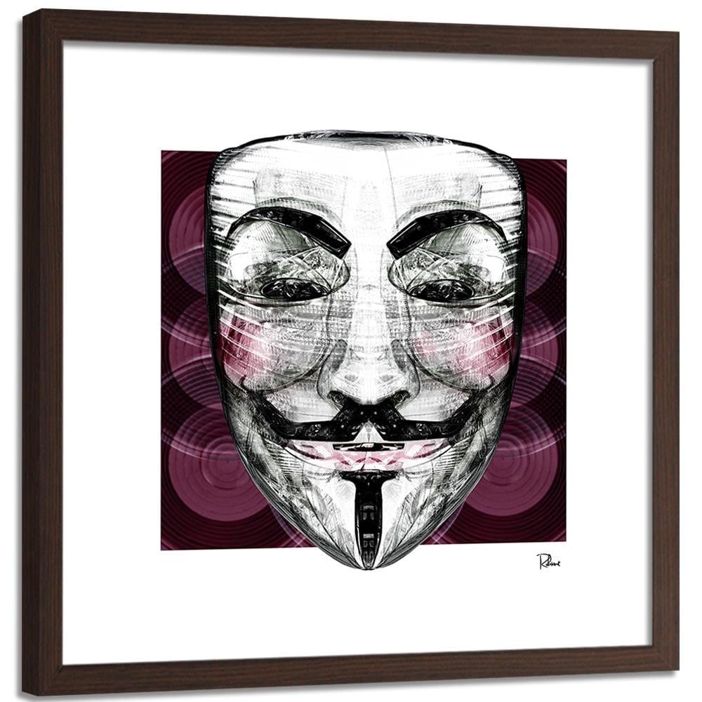 Glezna brūnā rāmī - Anonymous Mask Home Trends DECO
