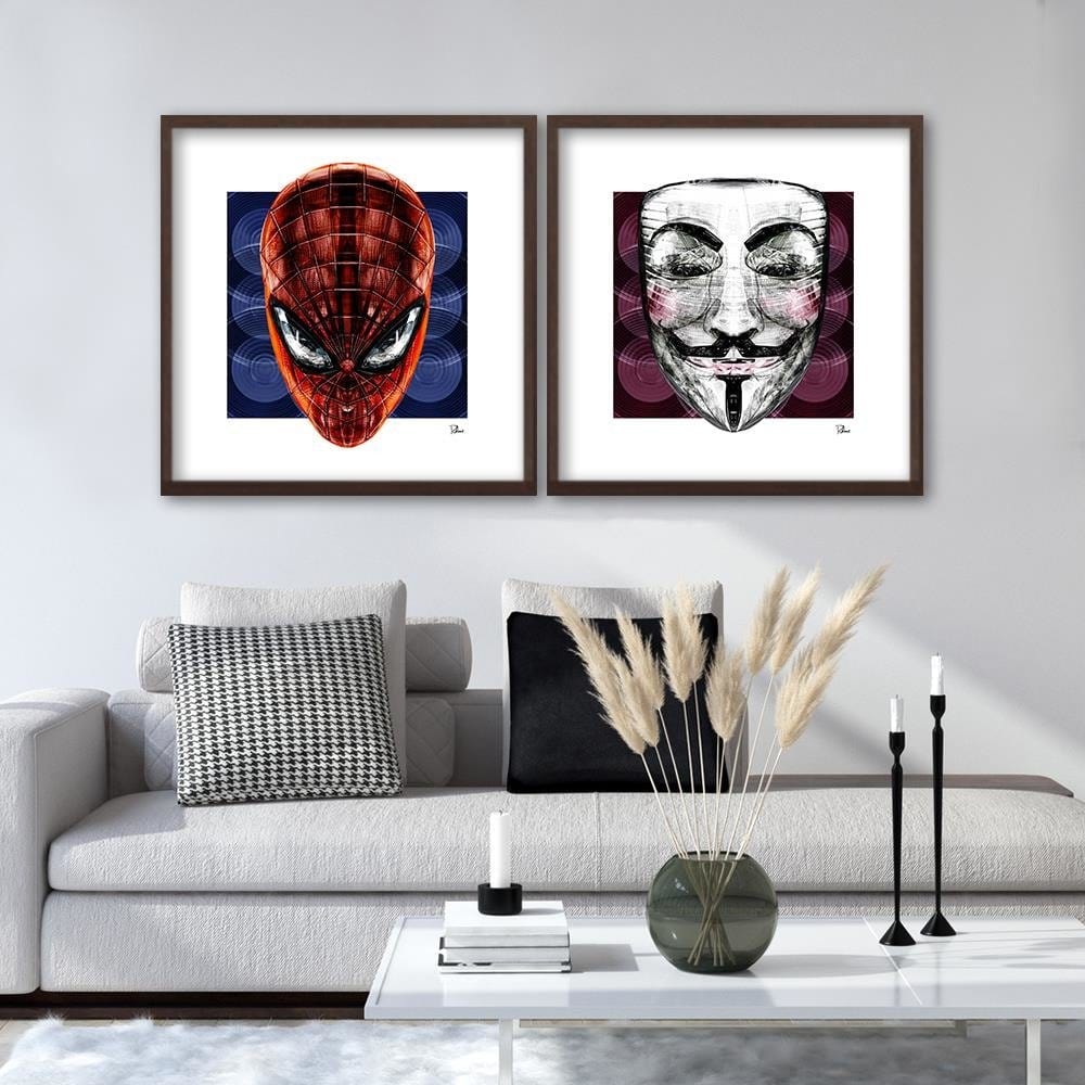Glezna brūnā rāmī - Anonymous Mask Home Trends DECO