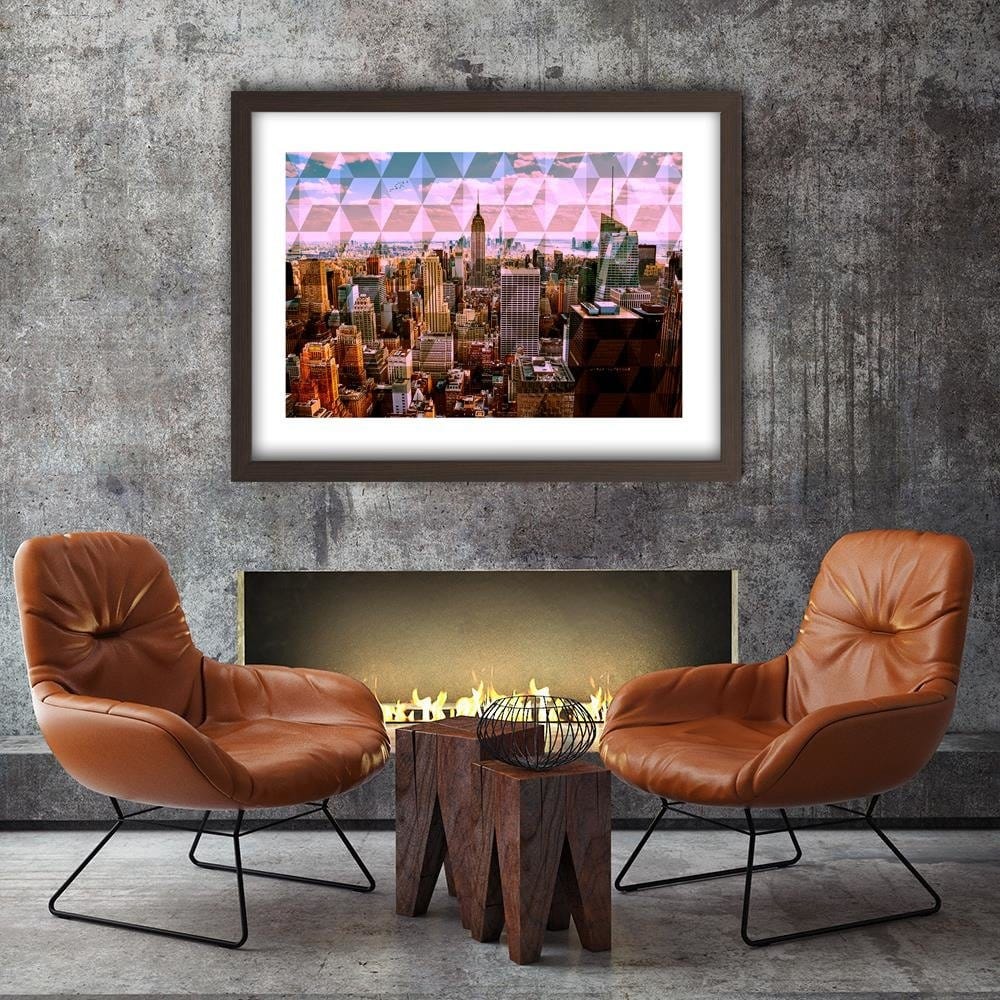 Glezna brūnā rāmī - Architecture City 2 Home Trends DECO