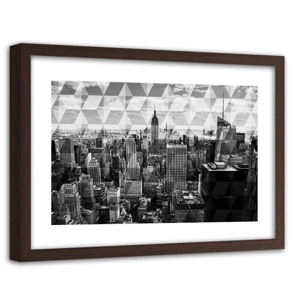 Glezna brūnā rāmī - Architecture City 3 Home Trends DECO