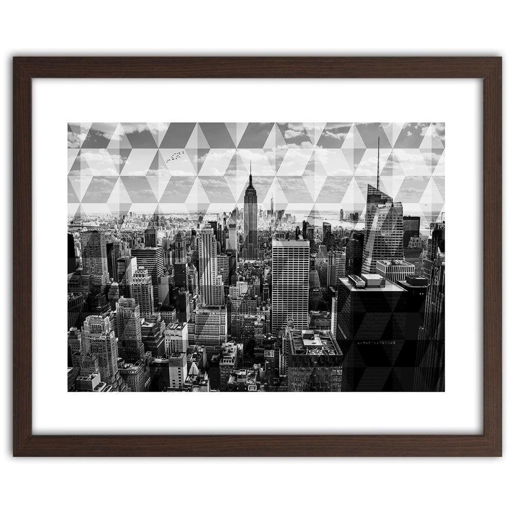 Glezna brūnā rāmī - Architecture City 3 Home Trends DECO