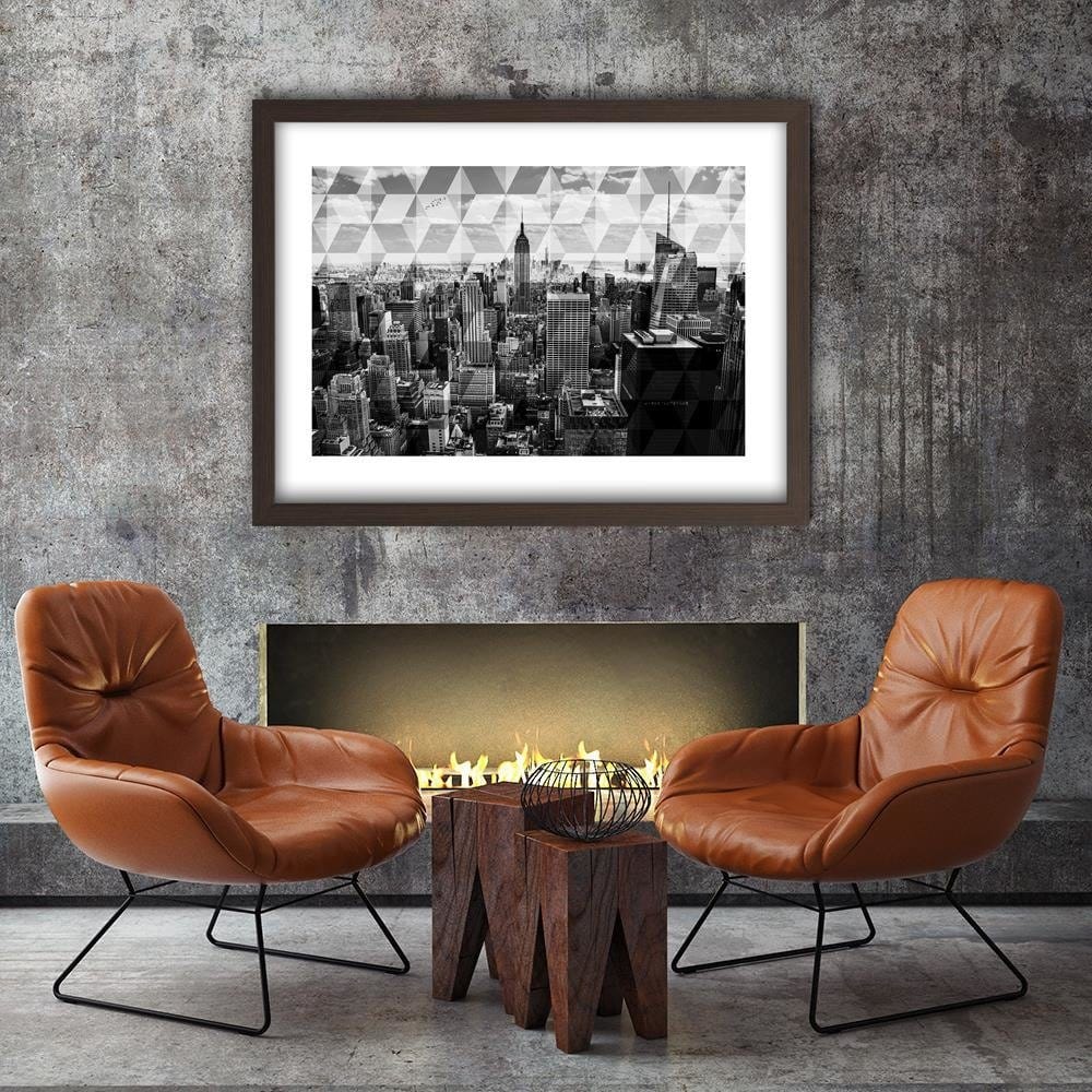 Glezna brūnā rāmī - Architecture City 3 Home Trends DECO