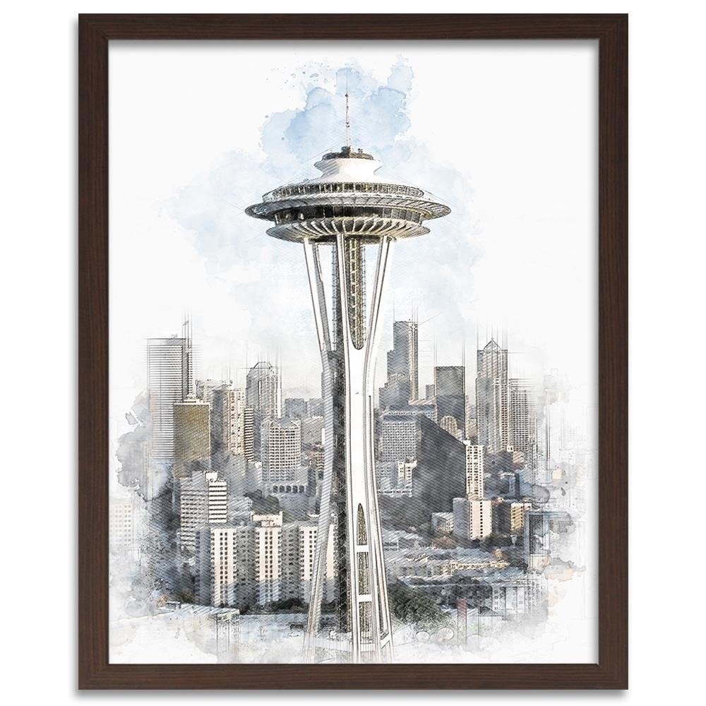 Glezna brūnā rāmī - Architecture Grey Home Trends DECO