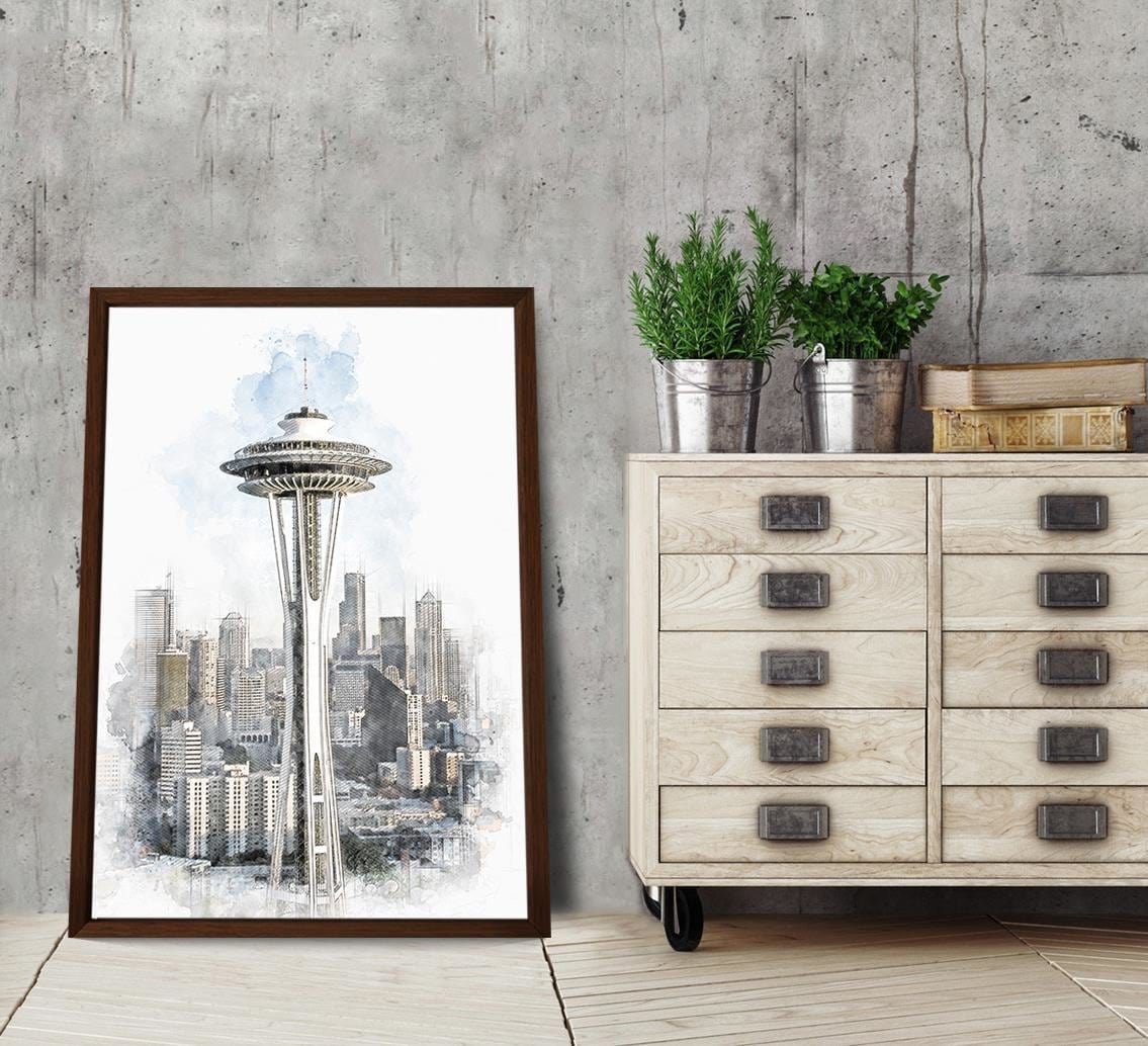 Glezna brūnā rāmī - Architecture Grey Home Trends DECO
