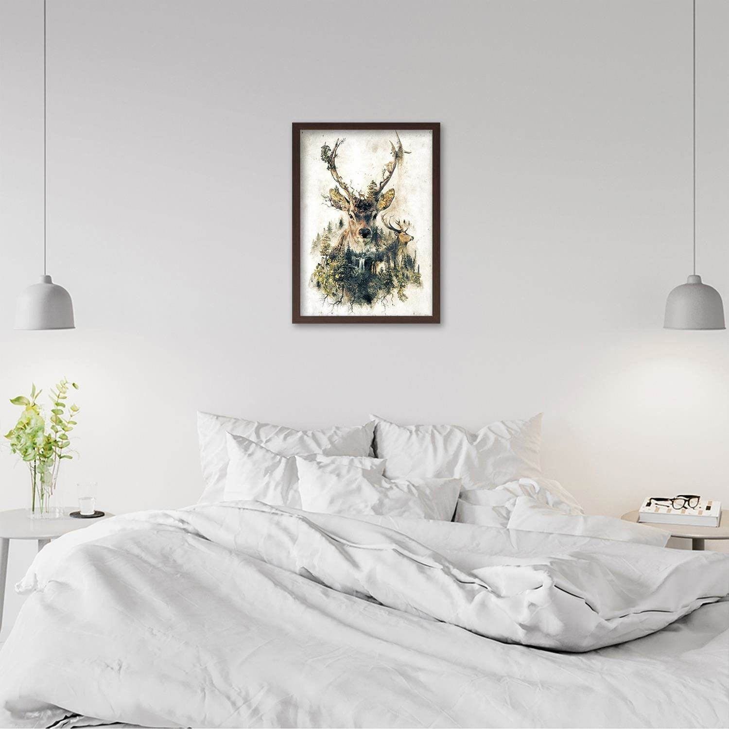 Glezna brūnā rāmī - Artistic Deer Home Trends DECO