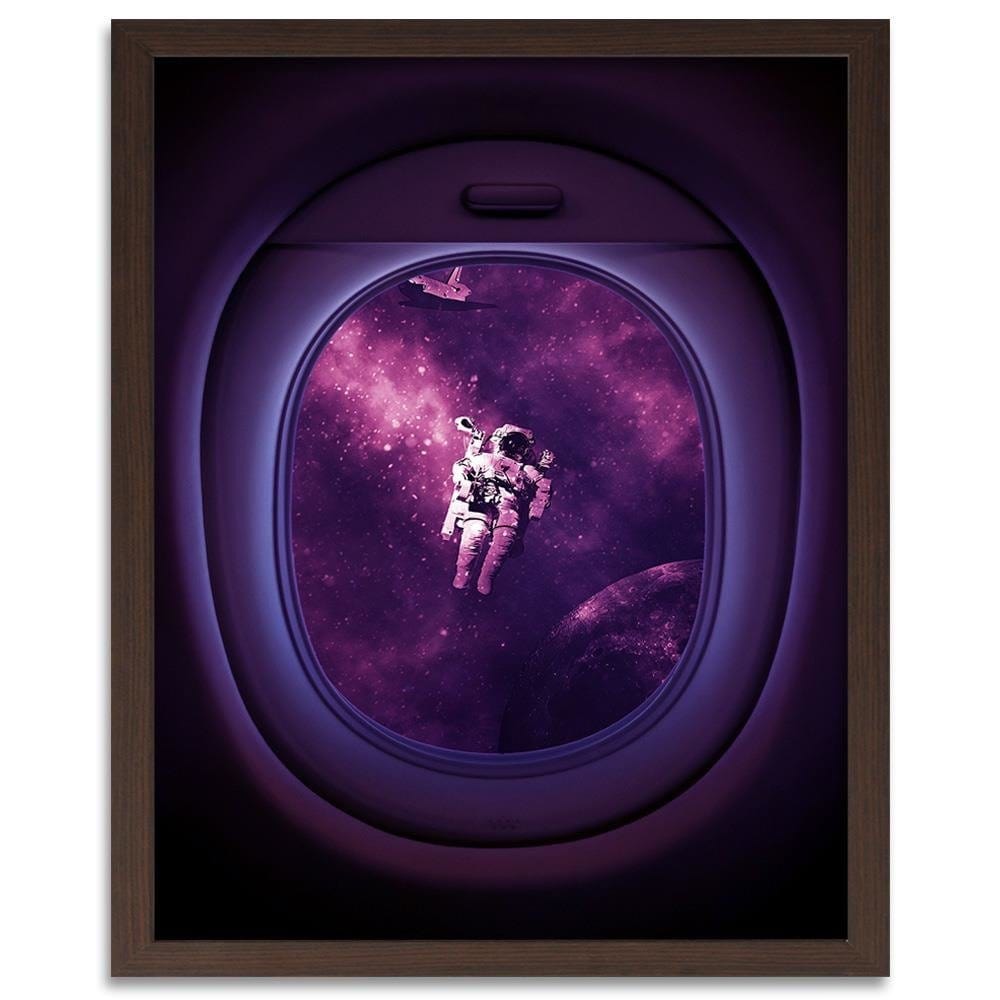 Glezna brūnā rāmī - Artwork Image Astronaut Purple Home Trends DECO
