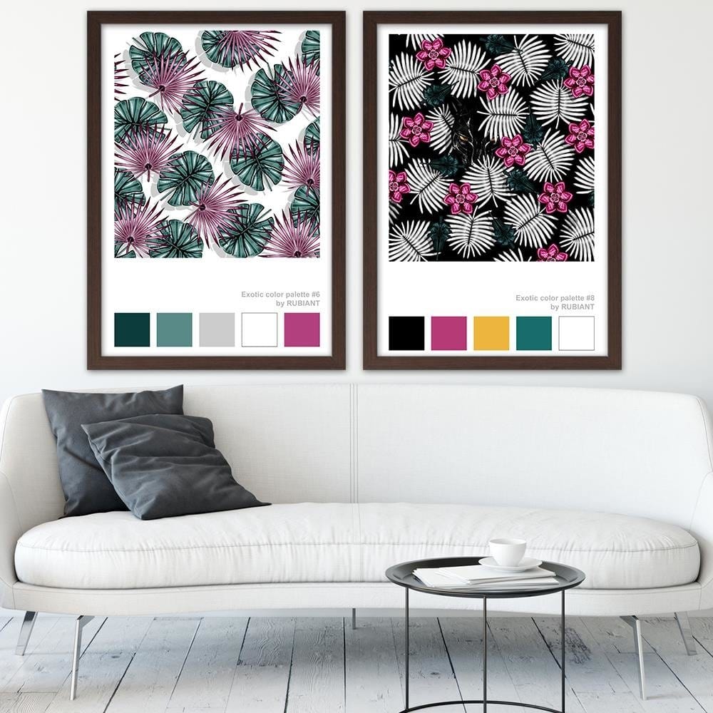 Glezna brūnā rāmī - Artwork Tropical Pink Home Trends DECO