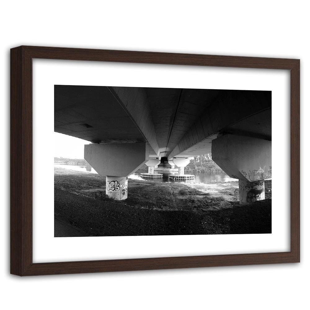 Glezna brūnā rāmī - At The Concrete Bridge Home Trends DECO