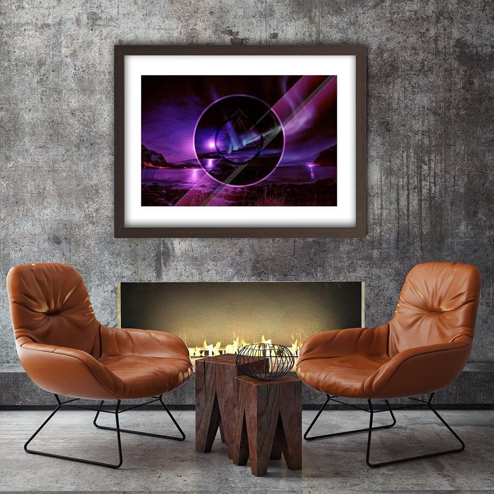 Glezna brūnā rāmī - Aurora 2 Of Geometric Figures Home Trends DECO