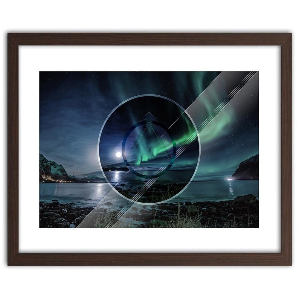 Glezna brūnā rāmī - Aurora With Geometric Figures 1 Home Trends DECO