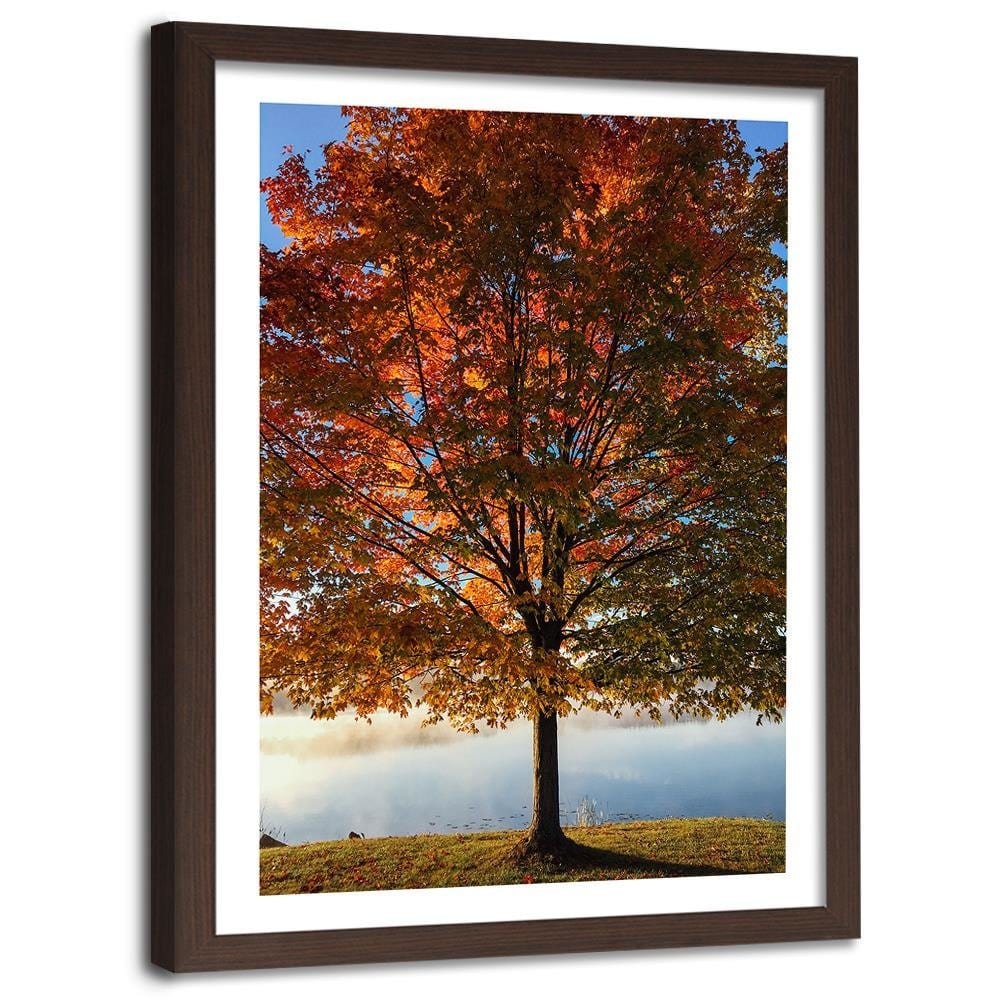 Glezna brūnā rāmī - Autumn Tree Home Trends DECO