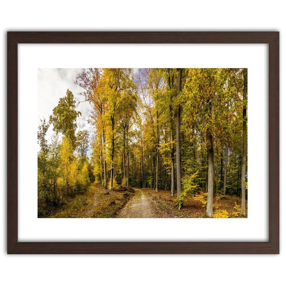Glezna brūnā rāmī - Autumn Trees Home Trends DECO