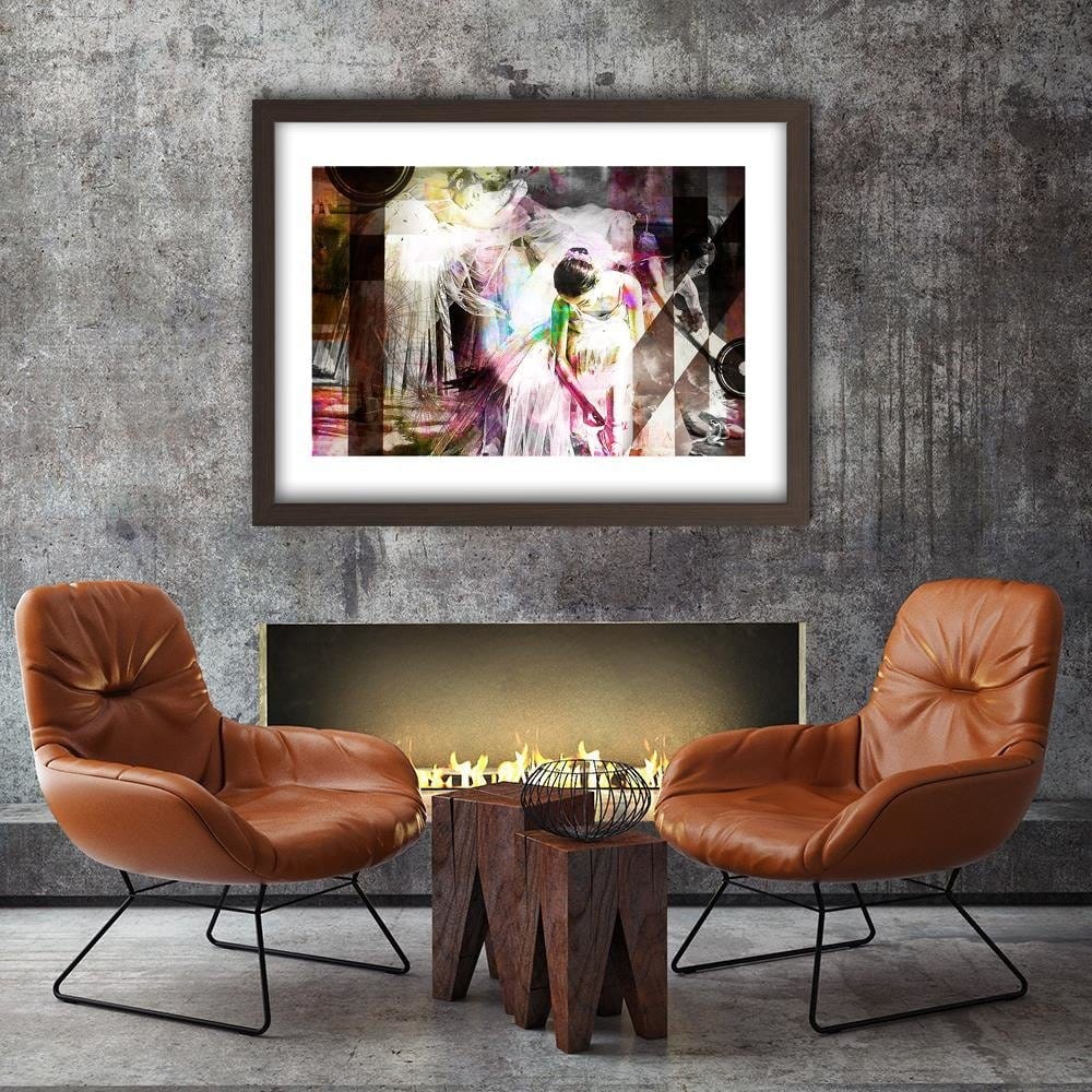 Glezna brūnā rāmī - Ballerina Dress Abstraction Home Trends DECO