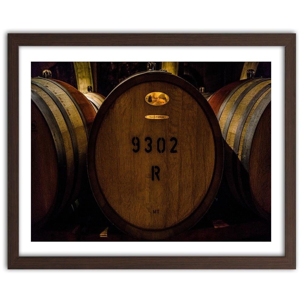 Glezna brūnā rāmī - Barrels Of Wine Home Trends DECO
