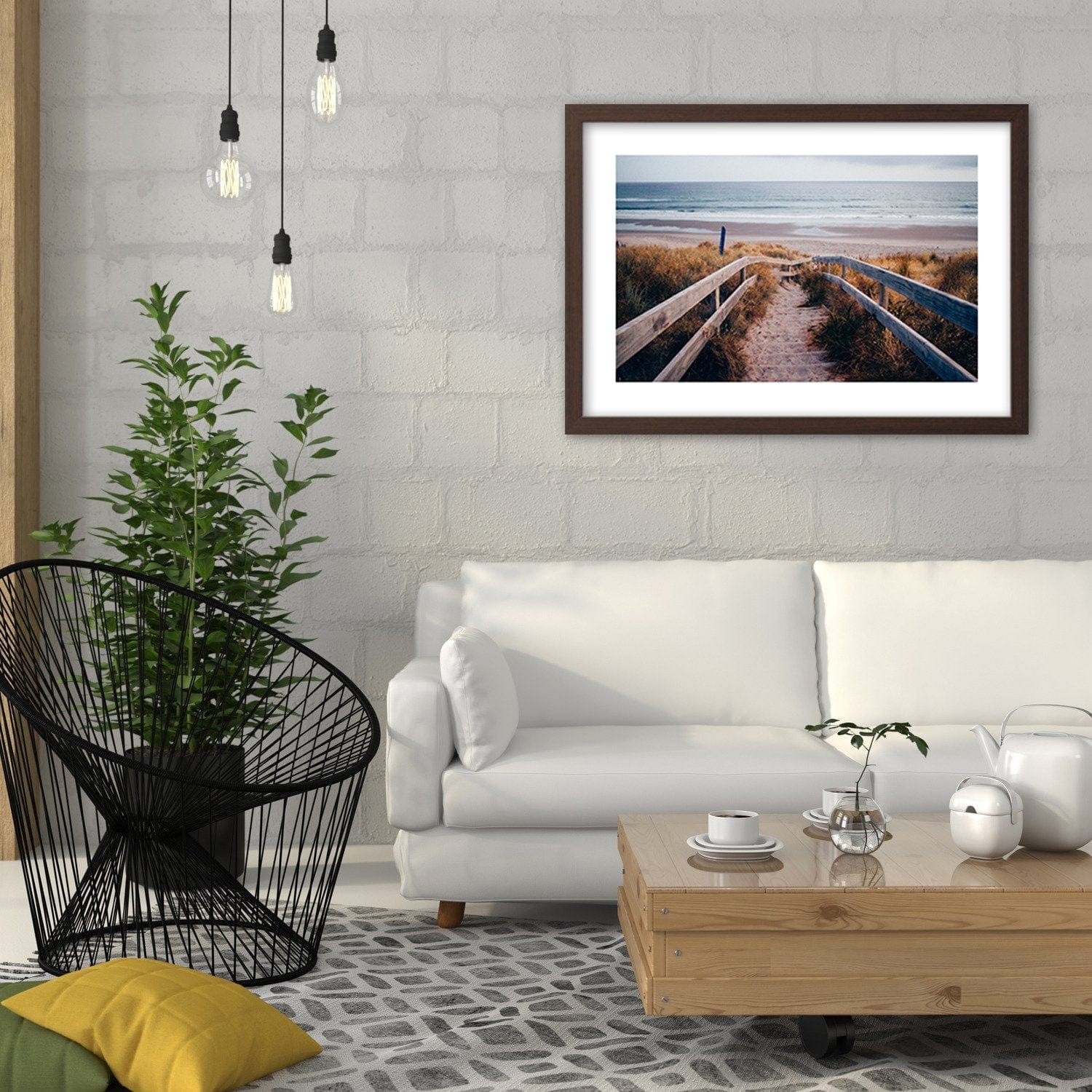 Glezna brūnā rāmī - Beach And Seas Home Trends DECO
