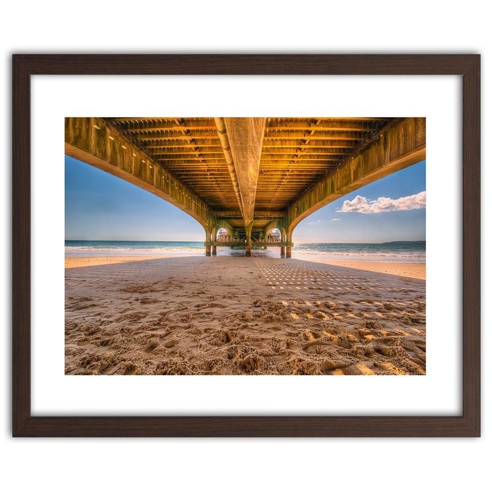 Glezna brūnā rāmī - Beach Under The Pier Home Trends DECO