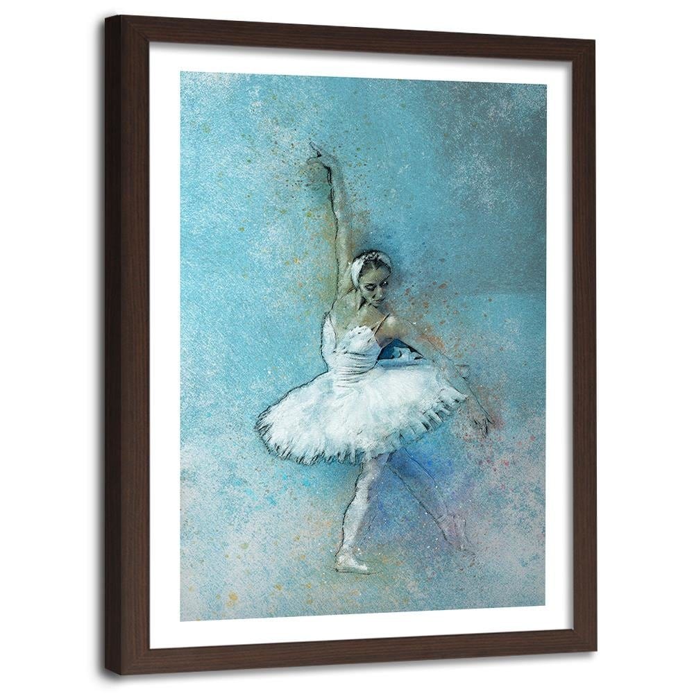 Glezna brūnā rāmī - Beautiful Ballerina Home Trends DECO
