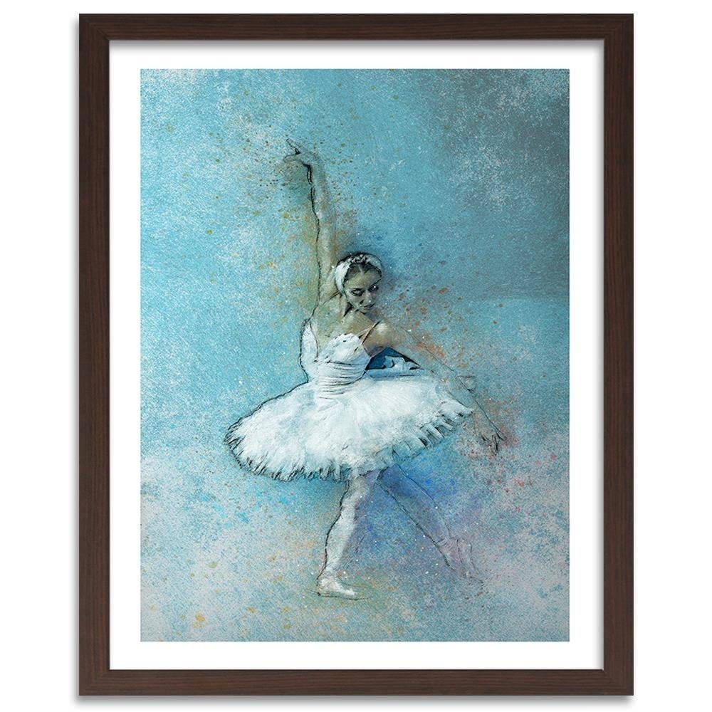 Glezna brūnā rāmī - Beautiful Ballerina Home Trends DECO